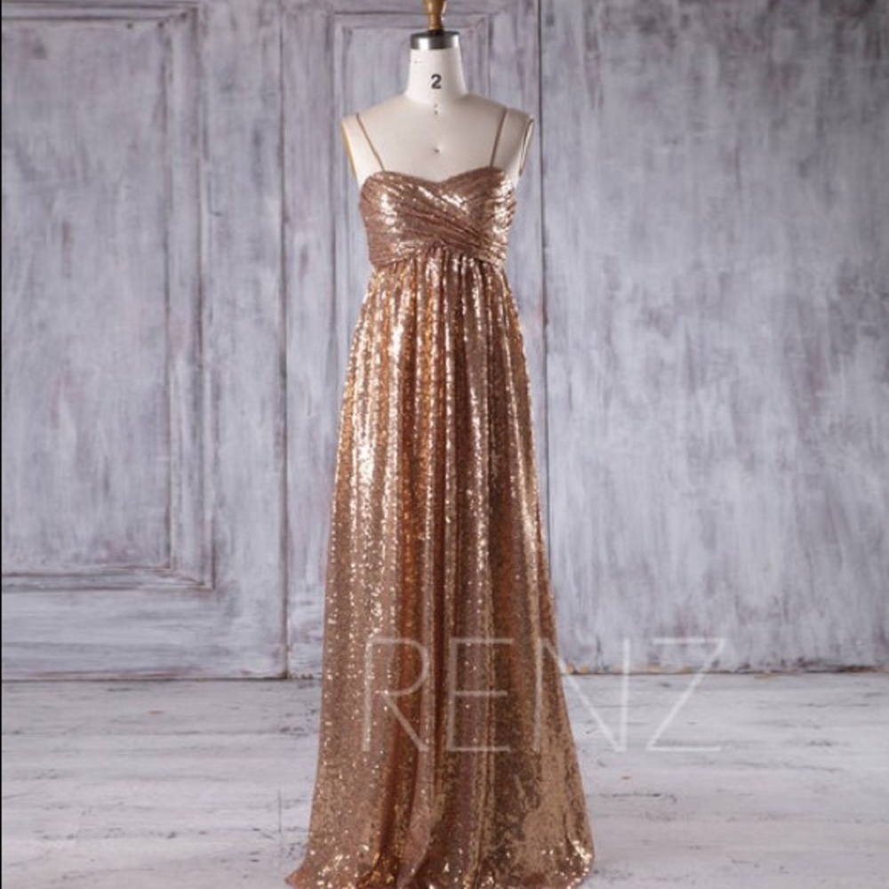 Maternity Photoshoot Gold Sequin Dress